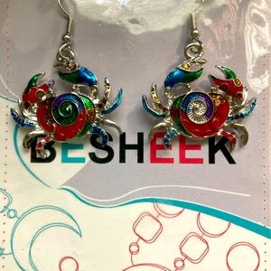 Crab dangle earrings